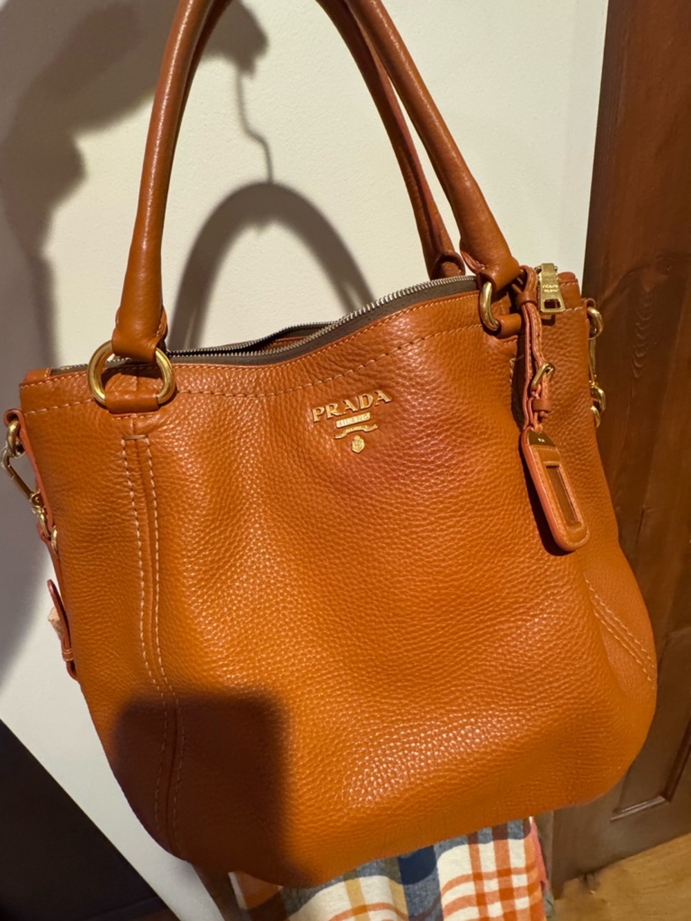 Prada Vitello Daino Leather Satchel Shoulder Bag - Picture 3 of 15